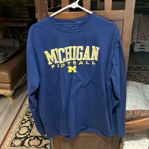 Fanatics Blue and Yellow Michigan Long Sleeve Tee